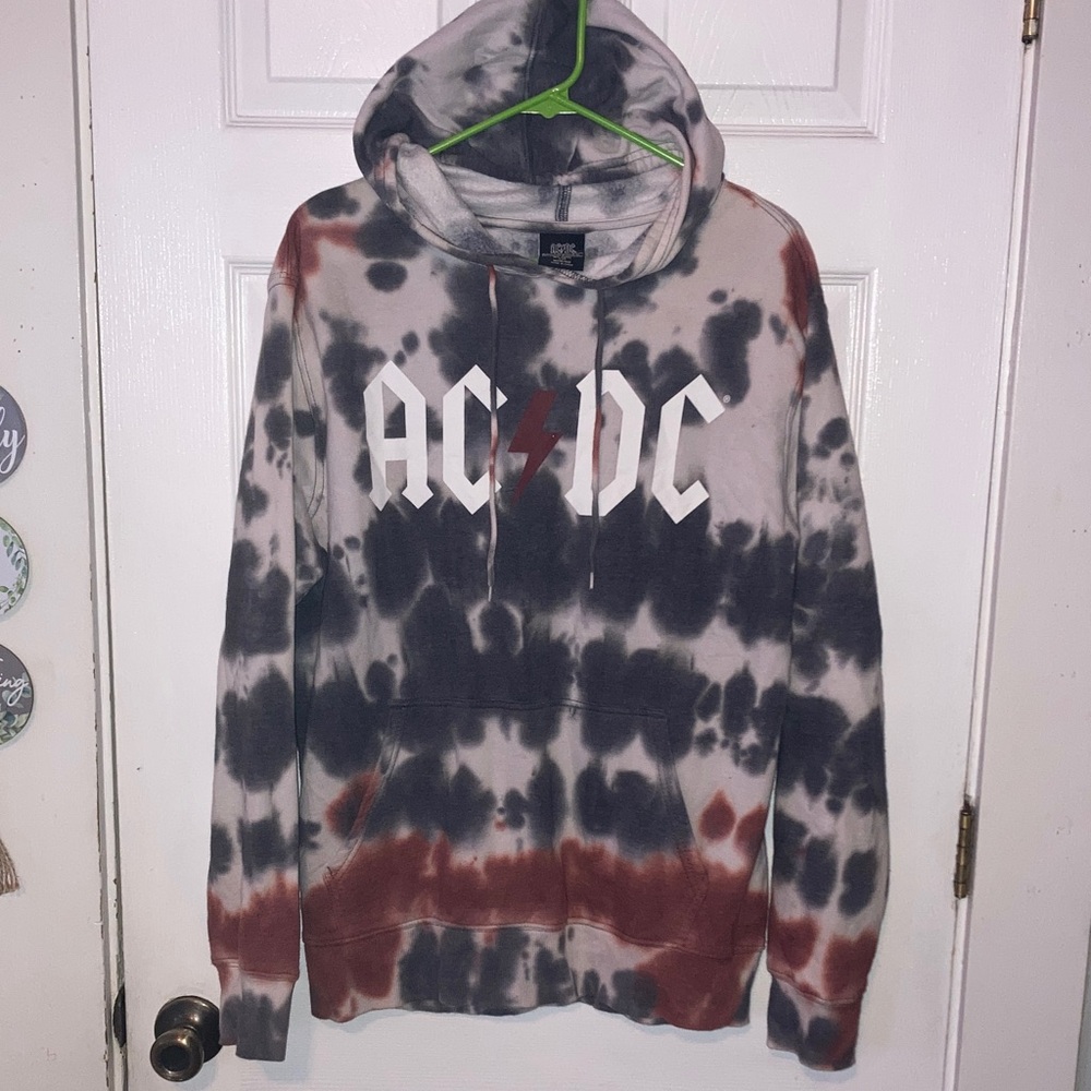 AC/DC Black and Red‎ Tie-Dye Sweater
